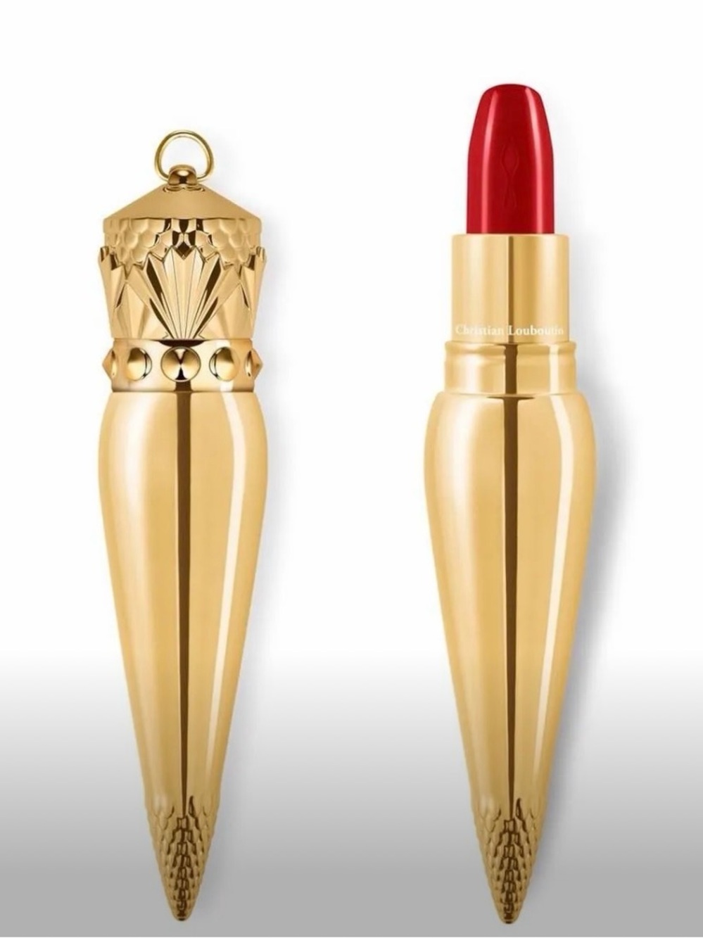 Christian Louboutin Gold Tube Lipstick — Vibrant Red